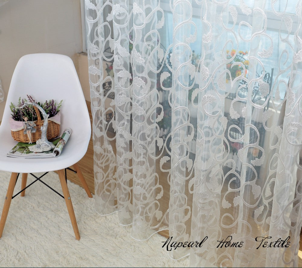 American style jacquard floral design window curtain