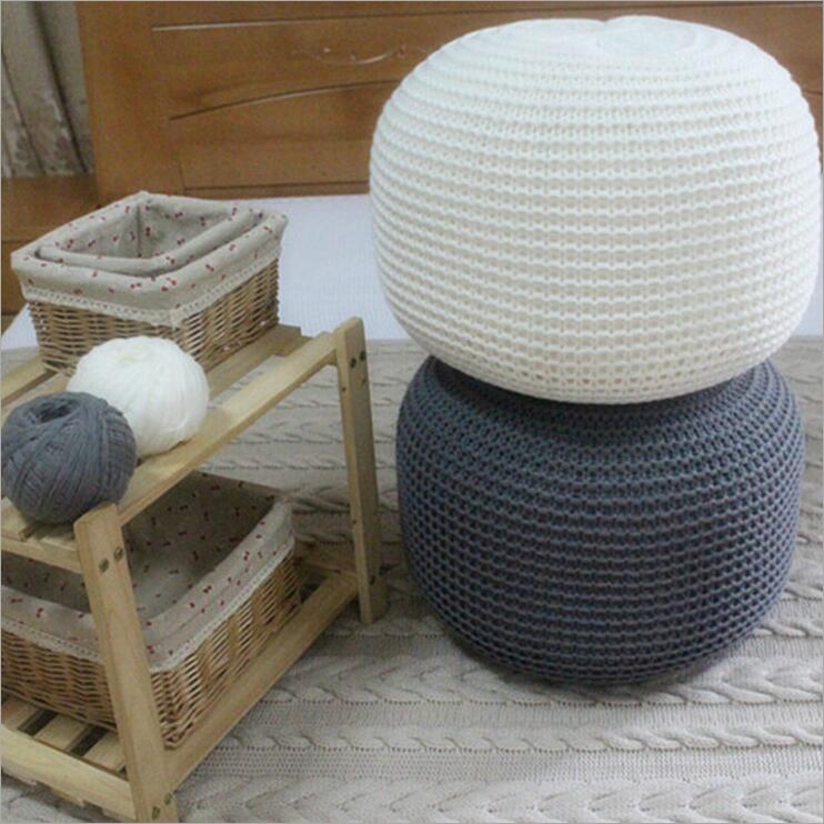 Style Knitted  Woolen Round Cushion