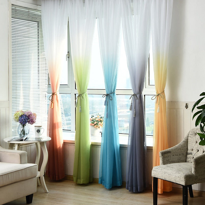 Tulle Curtains 3d Printed Kitchen Decorations Window