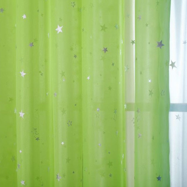 White Star Tulle Curtains Modern Curtains for Living Room