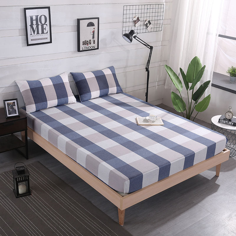 Washed Cotton Striped Printing Sheet Mattress Cover