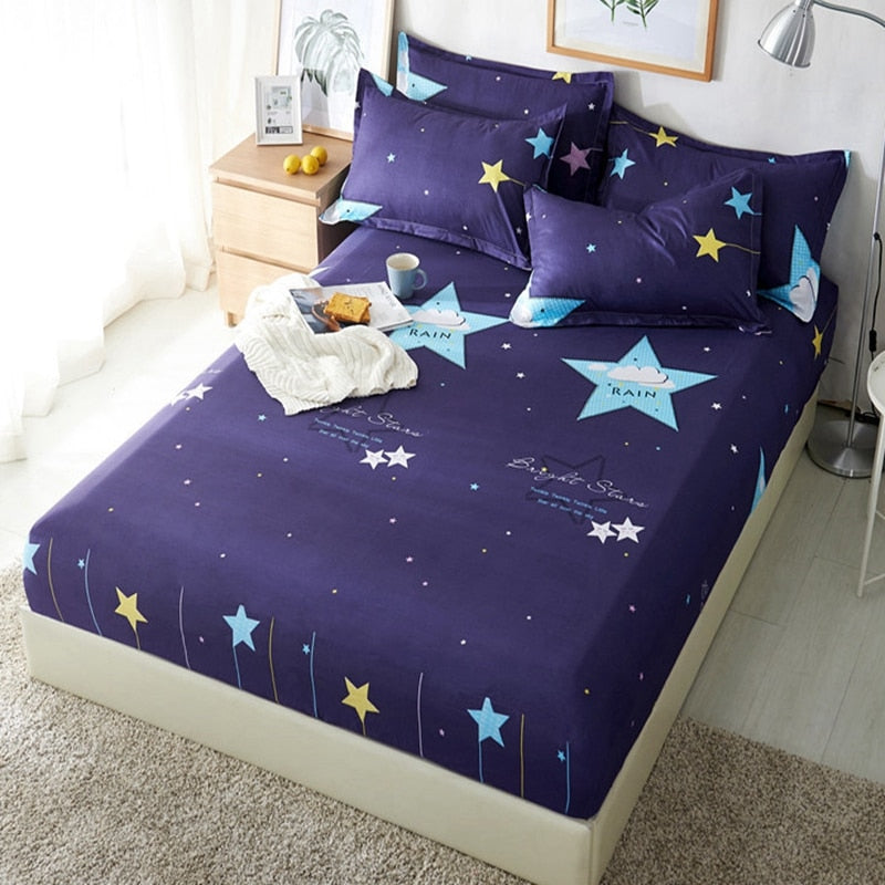 1pcs Polyester Blue Purple Sky Printed Kids Bed Sheet Bedding