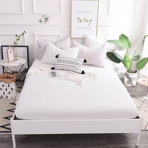 Cotton Fitted Sheets Plain Solid Color Bedsheets Elastic Mattress