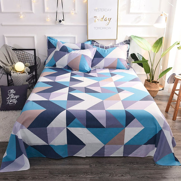 Colorful twin flat sheets king size pretty geometric