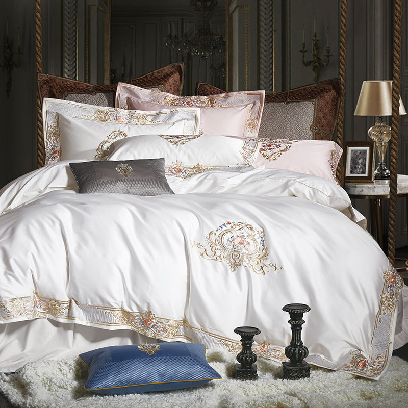 Egyptian Cotton Bedding Set Embroidery Duvet Cover